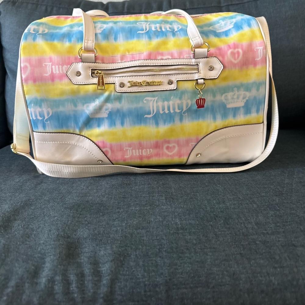Juicy Couture Weekender Travel Overnighter Bag Pastel Tie Dye